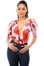 Floral Lover Bodysuit | White/Floral (Final Sale)