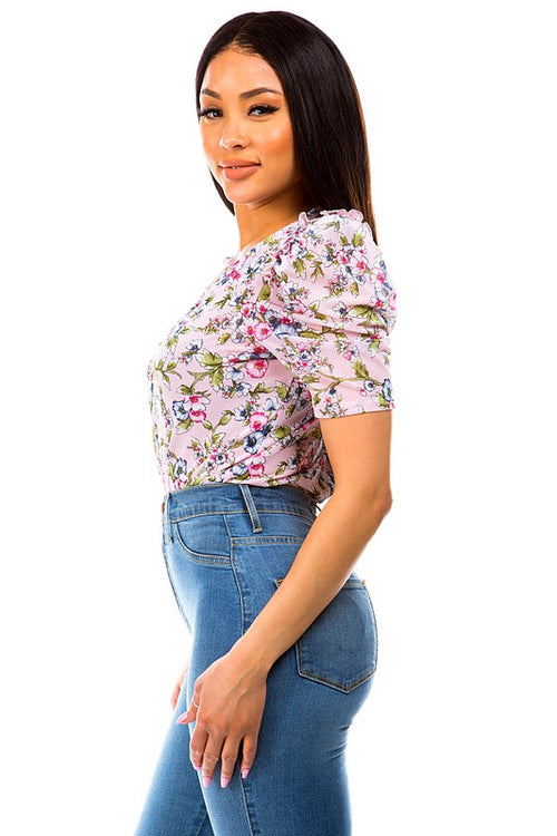 Spring Vacation Bodysuit | Pink/Floral (Final Sale)