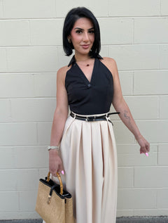 Madison Avenue Dress | Black/Champagne