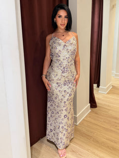 The Iris Glow Dress | Silver/Multi