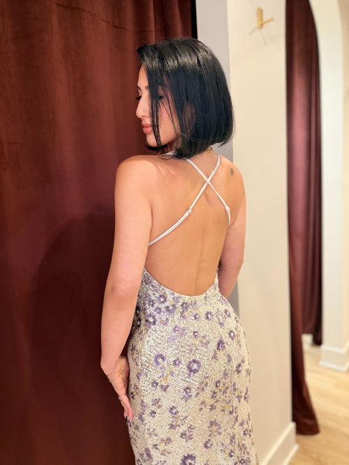 The Iris Glow Dress | Silver/Multi