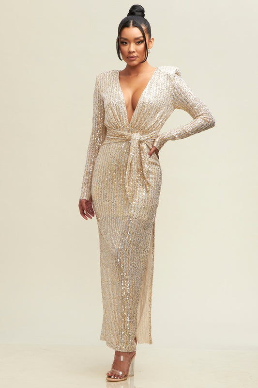 The Showstopper Dress (Gold/Silver)