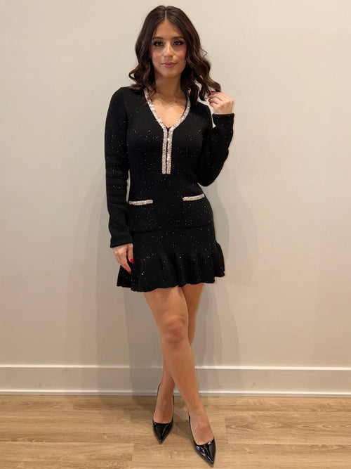 Holiday Fever Dress | Black/Silver