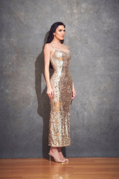 Feeling the Night Dress | Gold