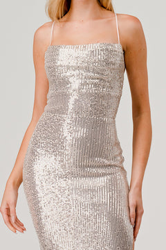 Queen Lina Dress | Silver / Nude
