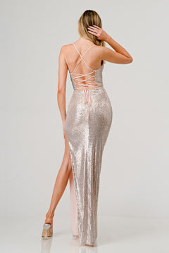 Queen Lina Dress | Silver / Nude