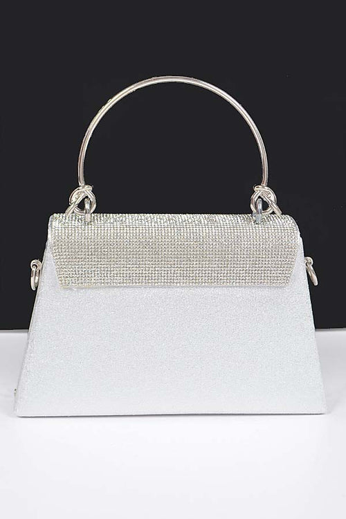 Midnight Glimmer Clutch | Silver