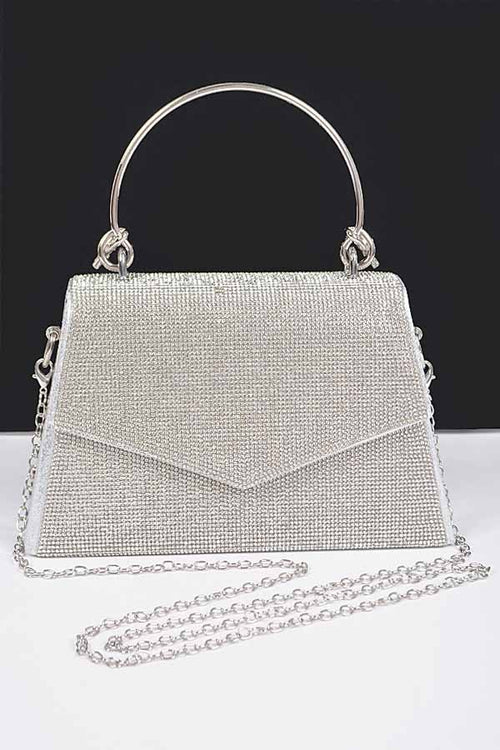 Midnight Glimmer Clutch | Silver