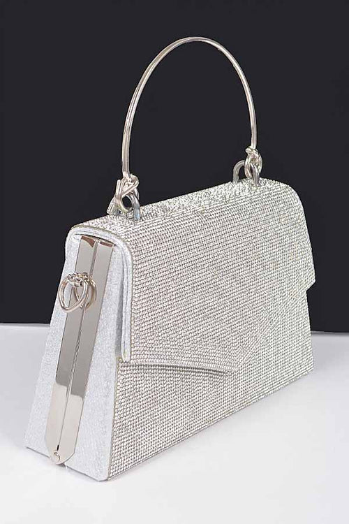 Midnight Glimmer Clutch | Silver