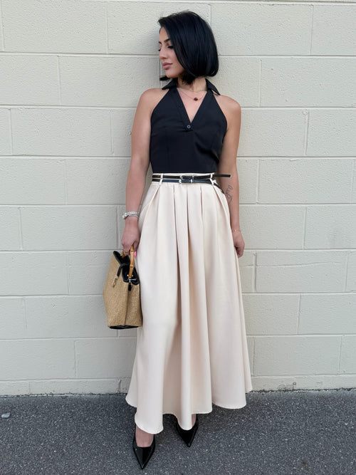 Madison Avenue Dress | Black/Champagne