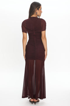 Candlelit Evening Dress | Maroon
