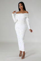 Nude and cream two-piece bodysuit and skirt set perfect for bridal events and birthdays.