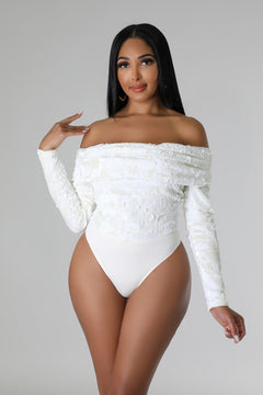 Bodysuit for a beautiful two-piece set with sequin embellishment.