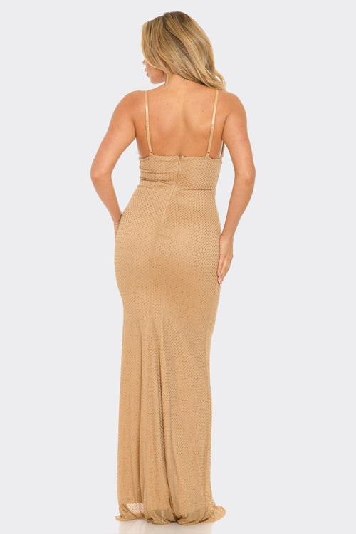 Queen Chantal Dress | Nude/Gold