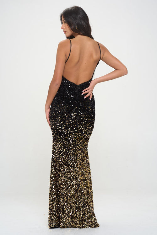 Queen Amanda Dress | Black/Gold