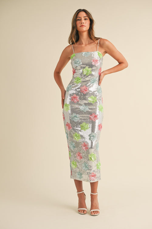 Dazzling Delight Dress | Silver/Multi