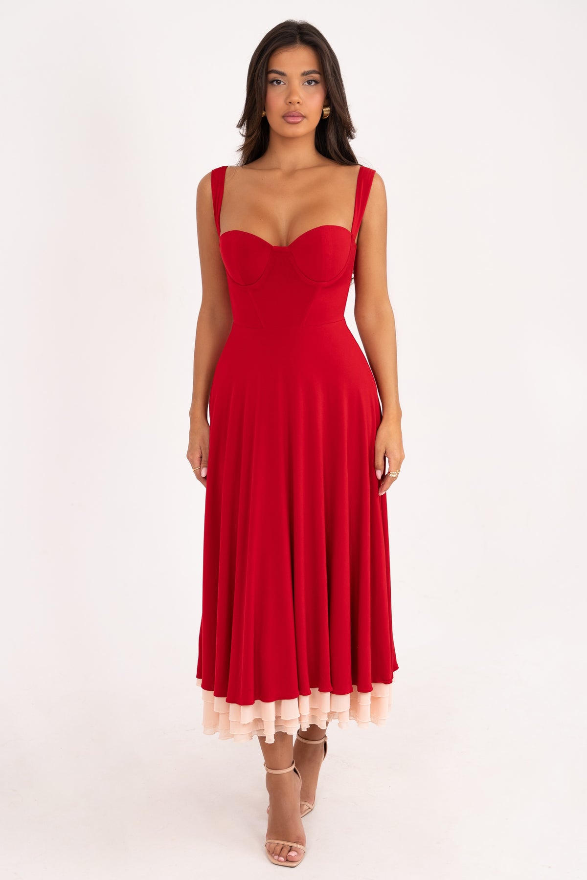 shop the red dress Sophie Fully lined with an color:Coral OCT25 Ball Gown Red Prom