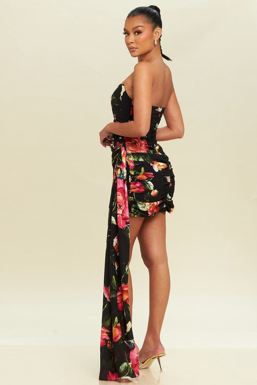 Bewitching Beauty Dress (Black/Floral)