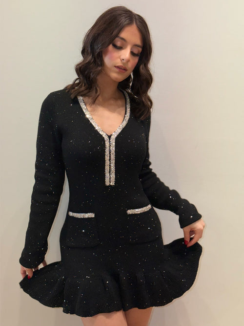 Holiday Fever Dress | Black/Silver