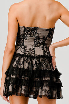 Twilight Lace Dress | Black/Nude
