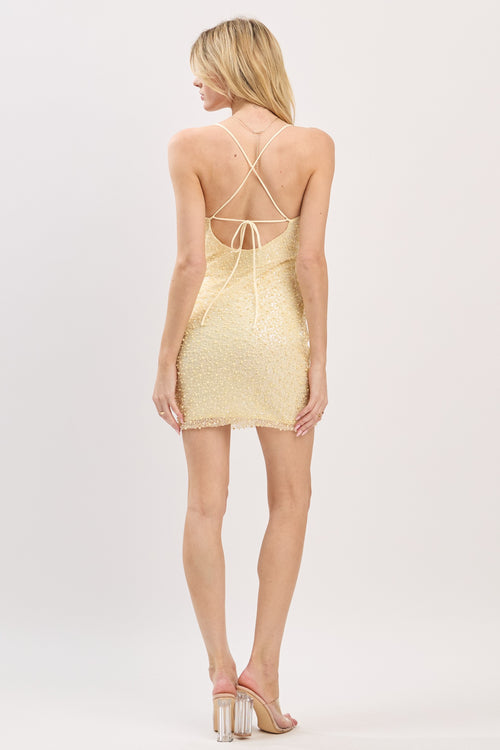 Sparkling Beauty Dress | Pale Yellow