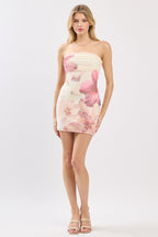 The Luna Dress | Cream/Pink Floral