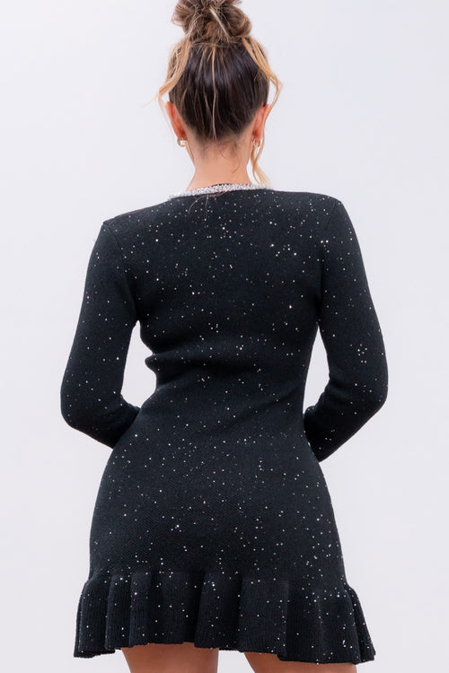 Holiday Fever Dress | Black/Silver