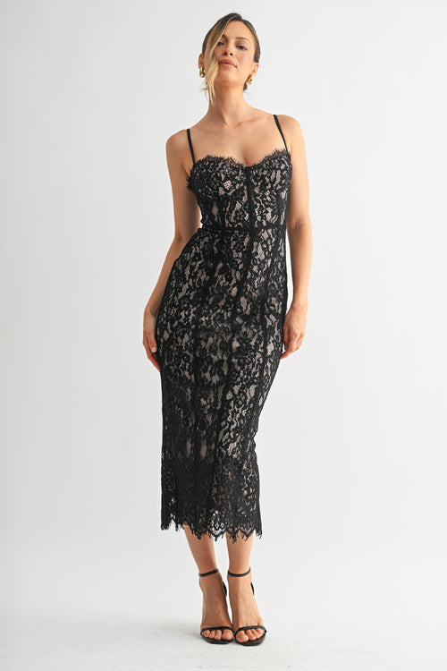 I Am Yours Dress | Black/Nude
