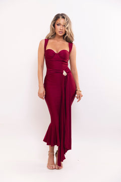 The Edrina Dress | Burgundy (PRE-ORDER)
