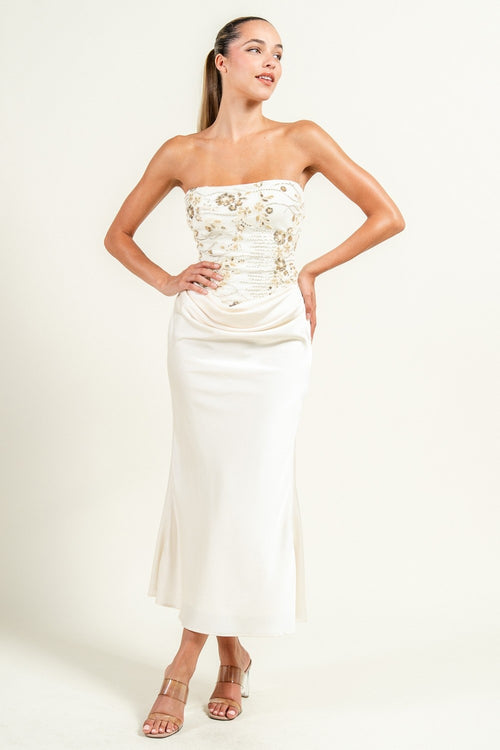 She's The Star Dress | Cream/Gold