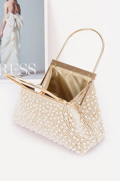 Luxe Pearl Clutch | Cream/Gold