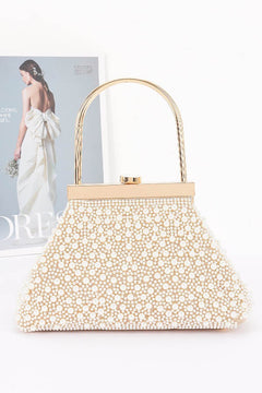 Luxe Pearl Clutch | Cream/Gold