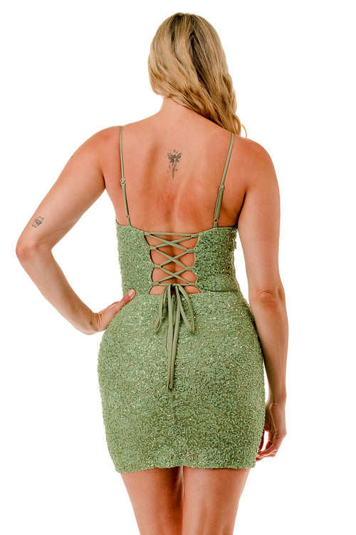 Starlit Sequin Dress | Green