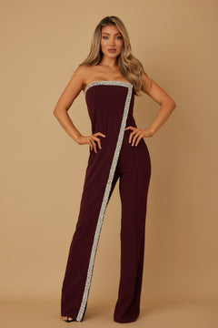 Highlight of the Night Jumpsuit | Wine