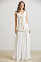 The Allison Dress | Ivory/Gold