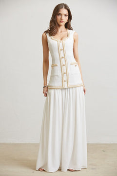 The Allison Dress | Ivory/Gold