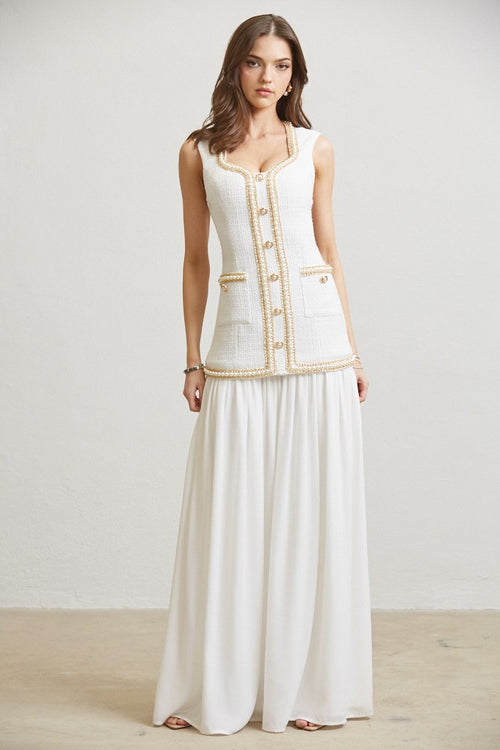 The Allison Dress | Ivory/Gold