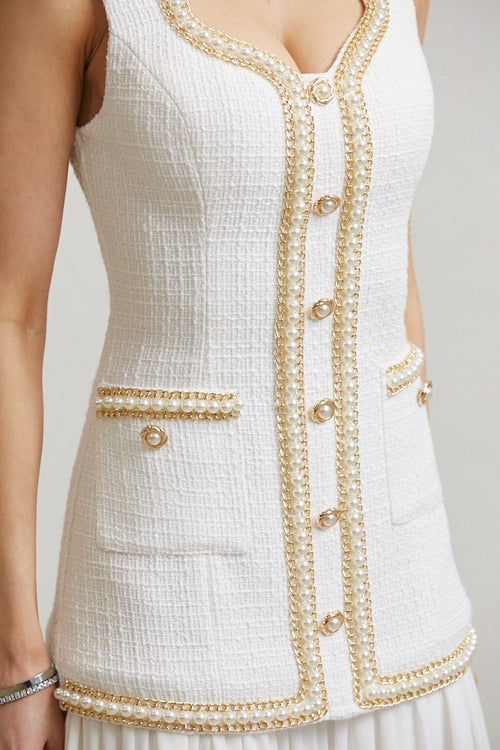 The Allison Dress | Ivory/Gold