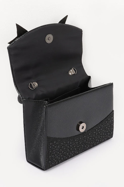 Pretty Bow Evening Clutch | Black