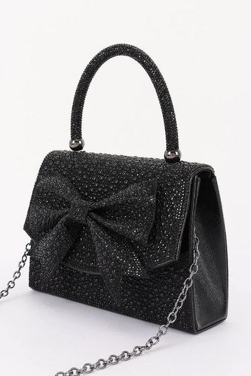Pretty Bow Evening Clutch | Black