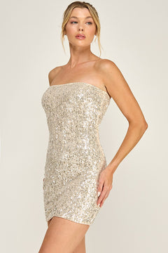 Night Is Young Dress | Champagne