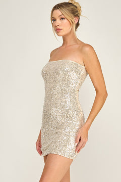 Night Is Young Dress | Champagne