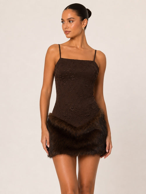 Fur Ever Chic Dress | Brown