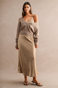 Day To Night Two-Piece Dress Set | Champagne
