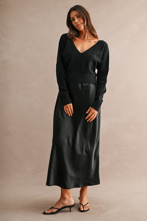 Day To Night Two-Piece Dress Set | Black