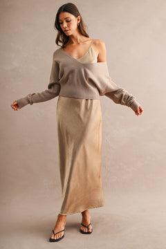 Day To Night Two-Piece Dress Set | Champagne