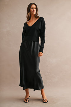 Day To Night Two-Piece Dress Set | Black
