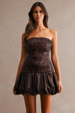 Champagne Problems Dress | Brown
