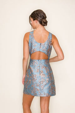 Daydream Jacquard Dress | Blue/Mauve
