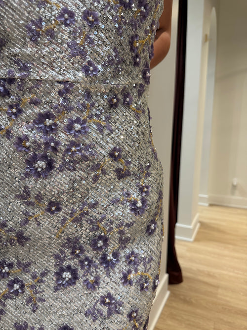 The Iris Glow Dress | Silver/Multi